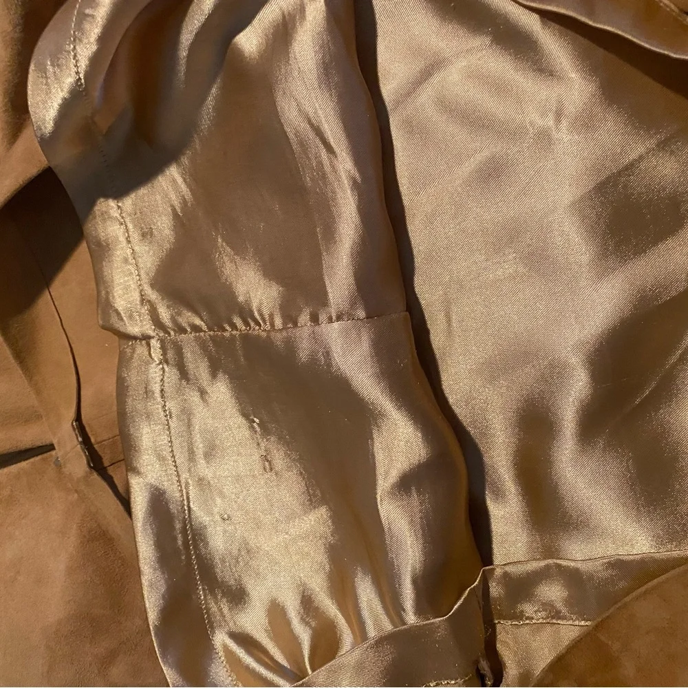 Genuine suede skirt by INC , with pockets and leather leather strip belt .. - Picture 9 of 11